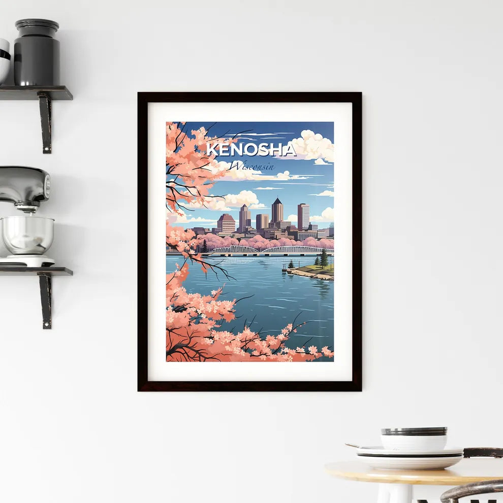 Kenosha, Wisconsin, A Poster of a cityscape with a bridge over a body of water Default Title
