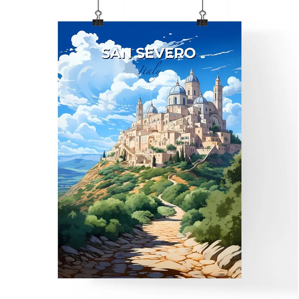 San Severo, Italy, A Poster of a castle on a hill with Mont Saint-Michel in the background Default Title