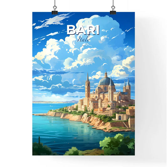 Bari, Italy, A Poster of a castle on a hill by the water Default Title