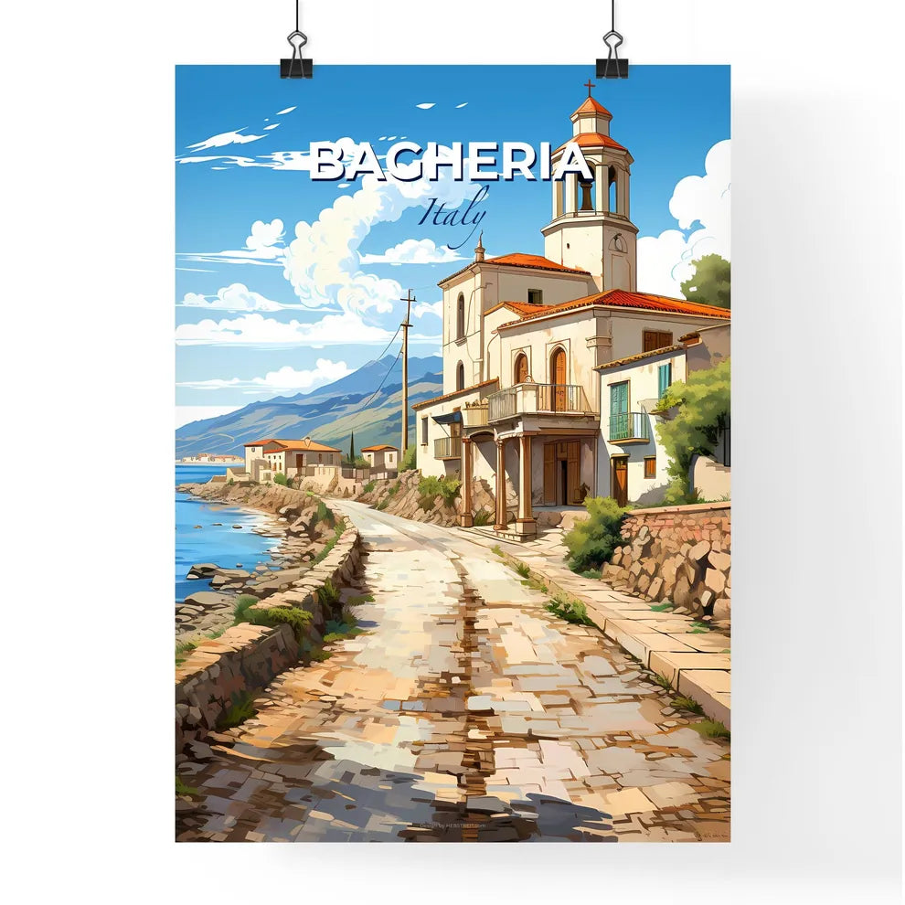 Bagheria, Italy, A Poster of a road leading to a building Default Title