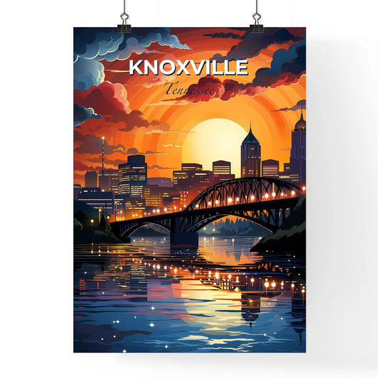 Knoxville, Tennessee, A Poster of a bridge over a river with a city in the background Default Title
