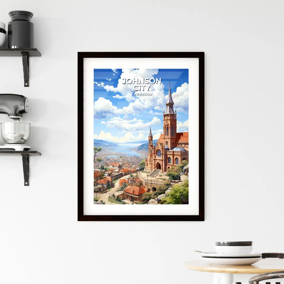 Johnson City, Tennessee, A Poster of a building on a hill with a city in the background Default Title