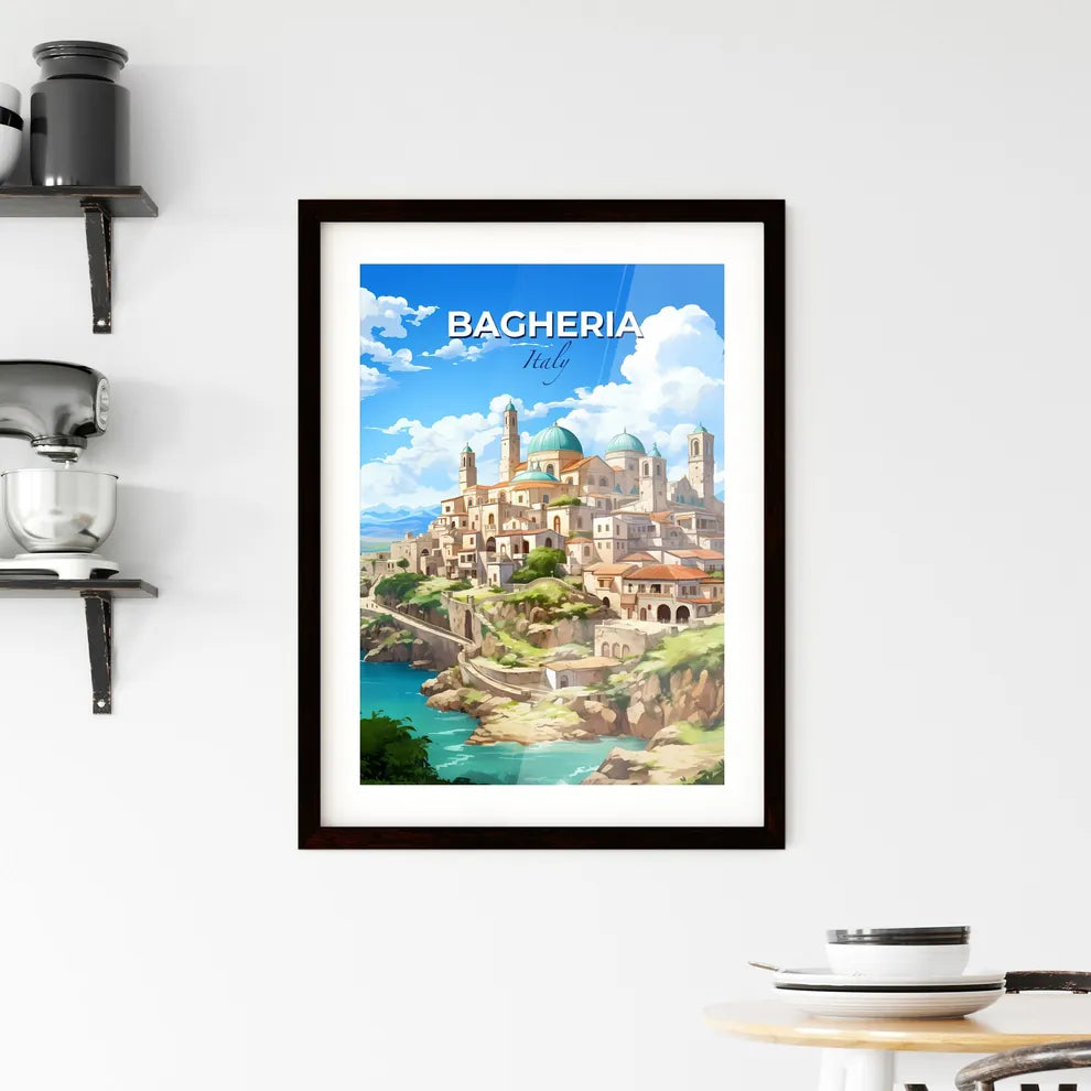 Bagheria, Italy, A Poster of a city on a hill Default Title