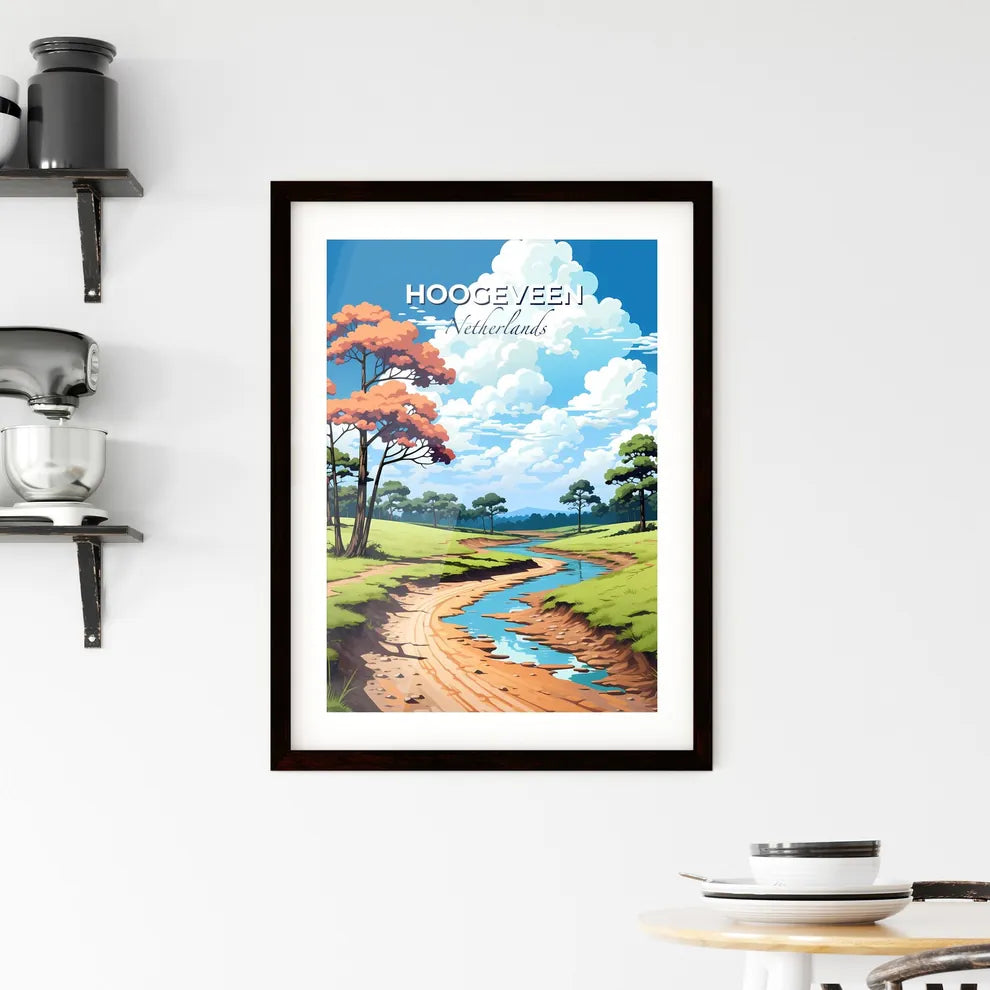 Hoogeveen, Netherlands, A Poster of a river running through a grassy field Default Title