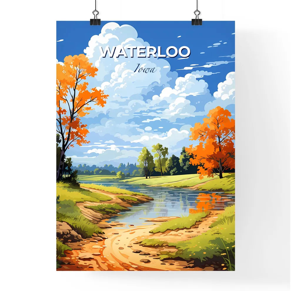 Waterloo, Iowa, A Poster of a river running through a grassy area Default Title