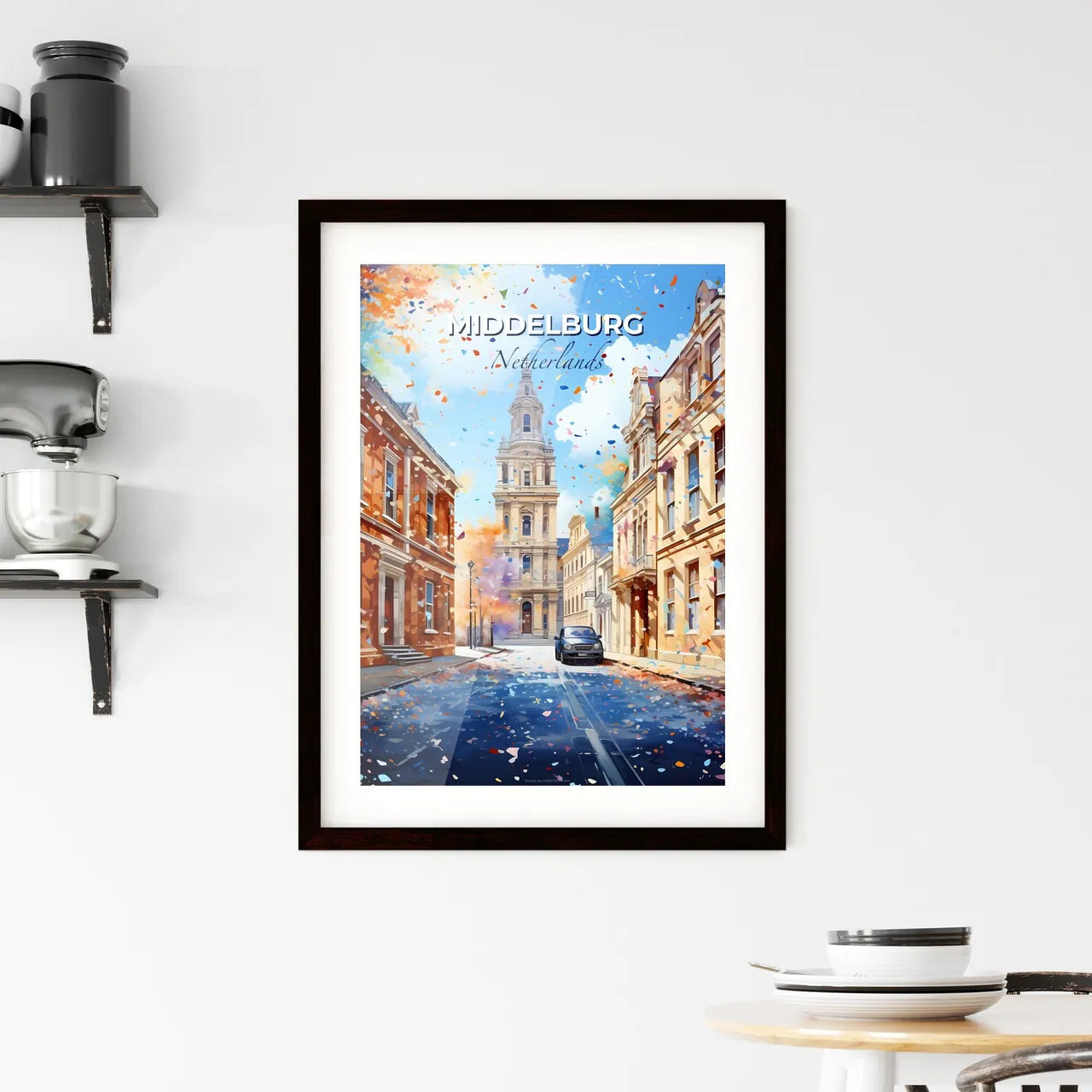 Middelburg, Netherlands, A Poster of a car on a street in a city Default Title