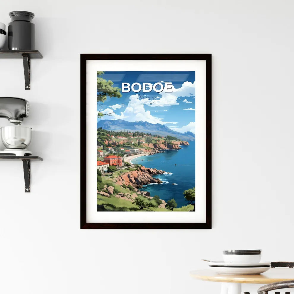 Bodoe, Norway, A Poster of a town on a cliff by the sea Default Title
