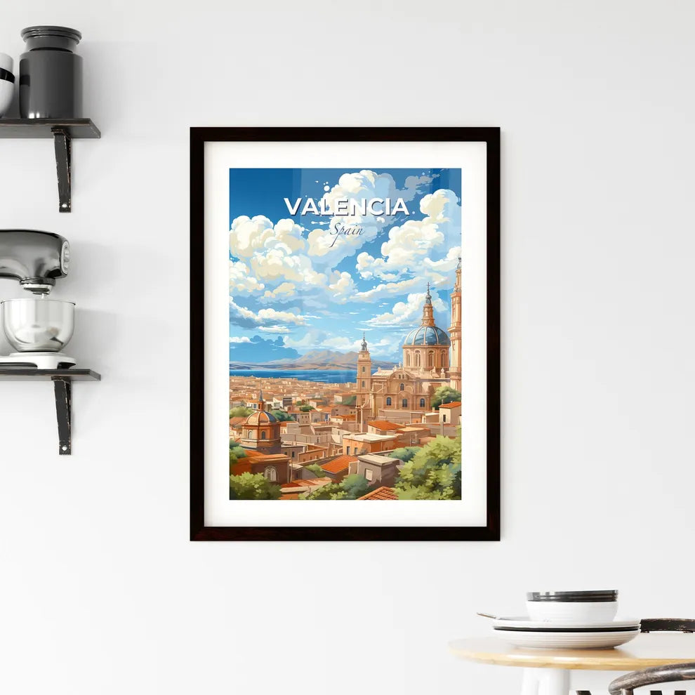 Valencia, Spain, A Poster of a city with a large building and a body of water Default Title