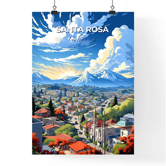 Santa Rosa, California, A Poster of a city with mountains in the background Default Title