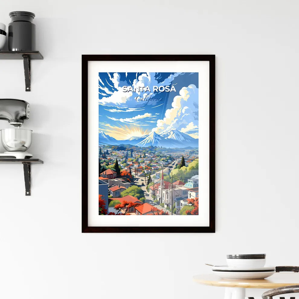 Santa Rosa, California, A Poster of a city with mountains in the background Default Title