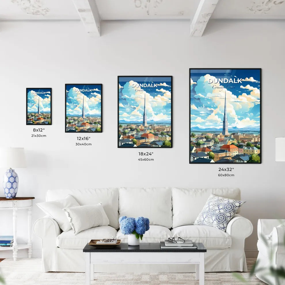 Dundalk, County Louth, A Poster of a city with a tall tower Default Title