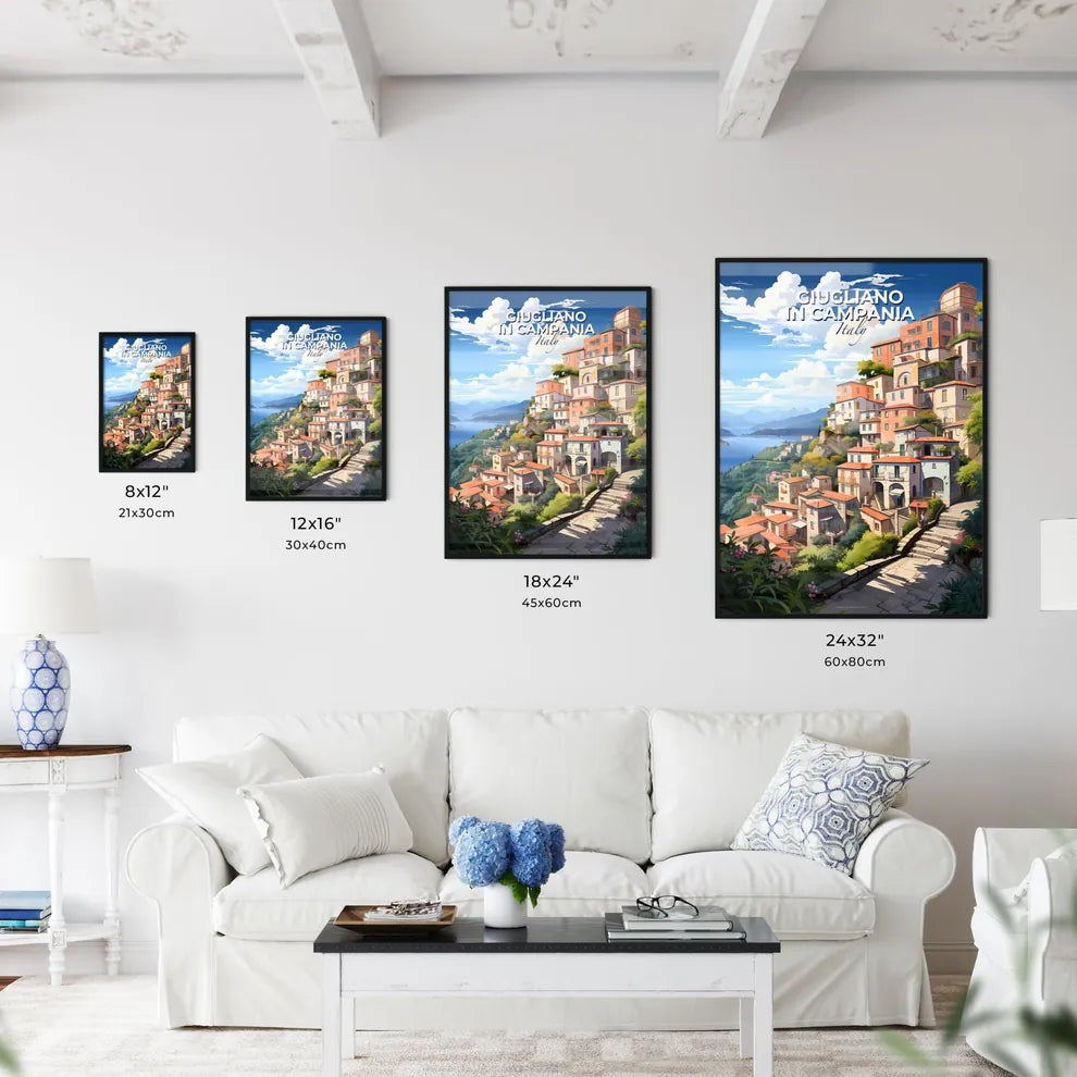 Giugliano In Campania, Italy, A Poster of a city on a hill Default Title