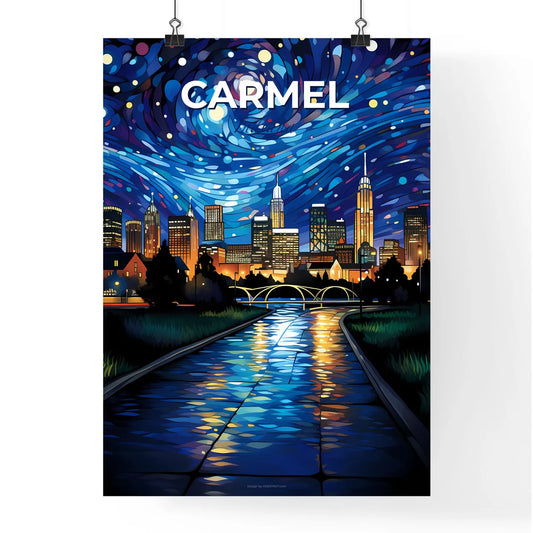 Carmel, Indiana, A Poster of a city with a starry sky Default Title