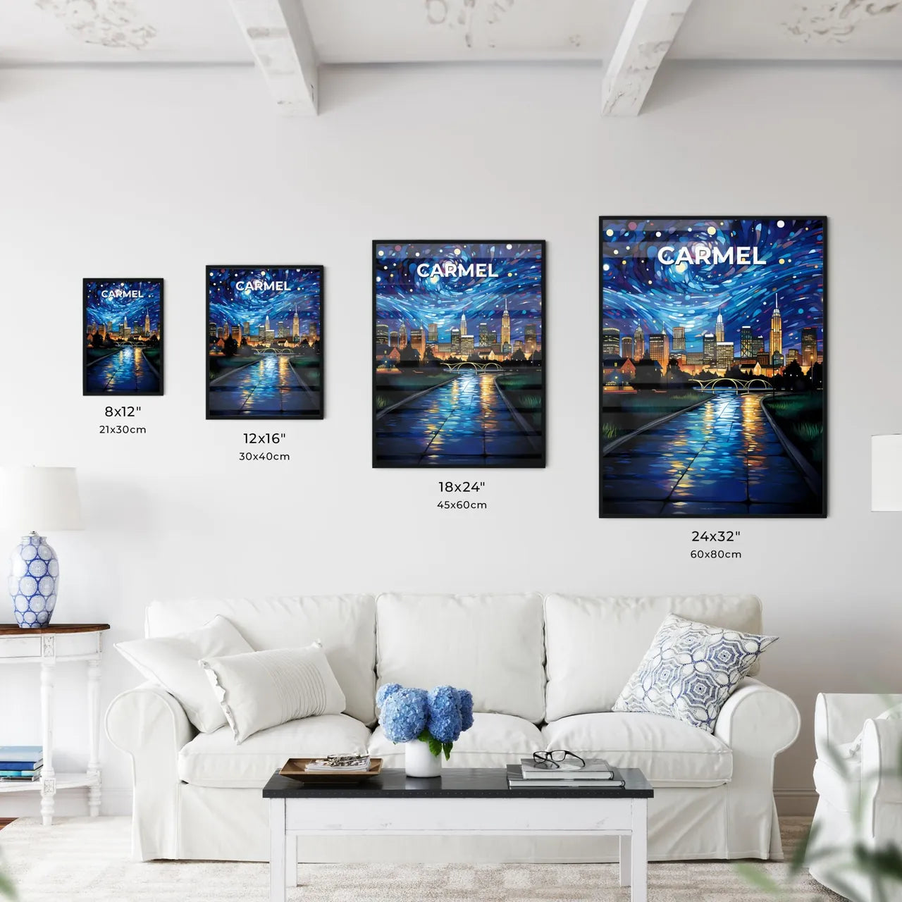 Carmel, Indiana, A Poster of a city with a starry sky Default Title