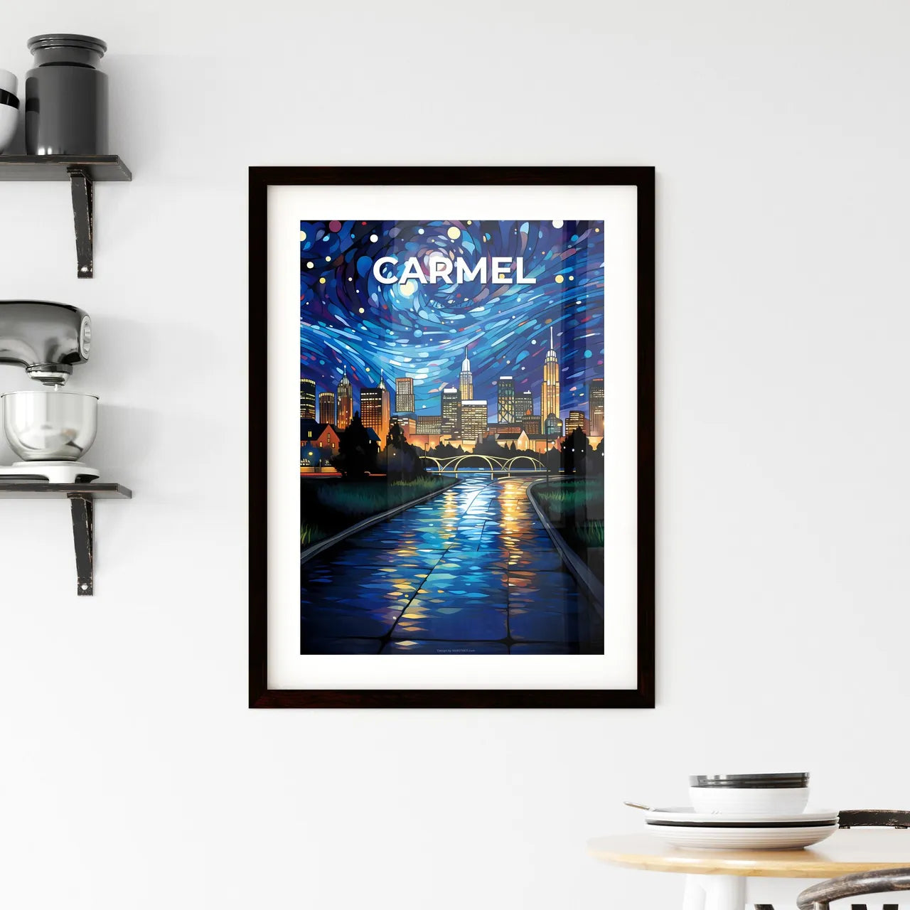 Carmel, Indiana, A Poster of a city with a starry sky Default Title