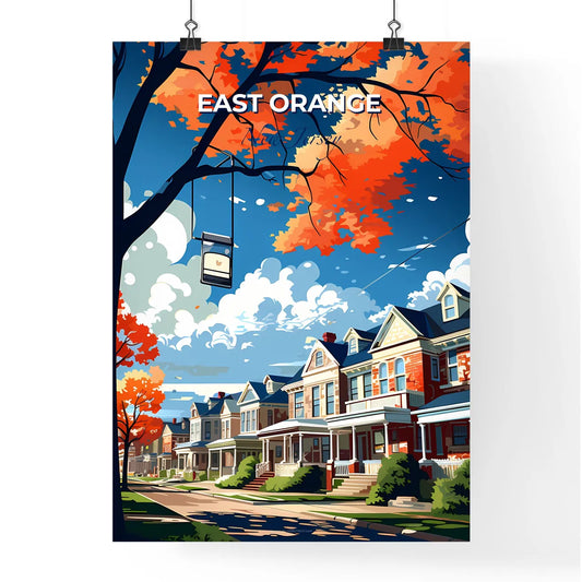East Orange, New Jersey, A Poster of a row of houses with a sign Default Title
