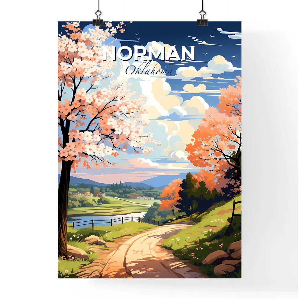 Norman, Oklahoma, A Poster of a landscape with trees and a road Default Title