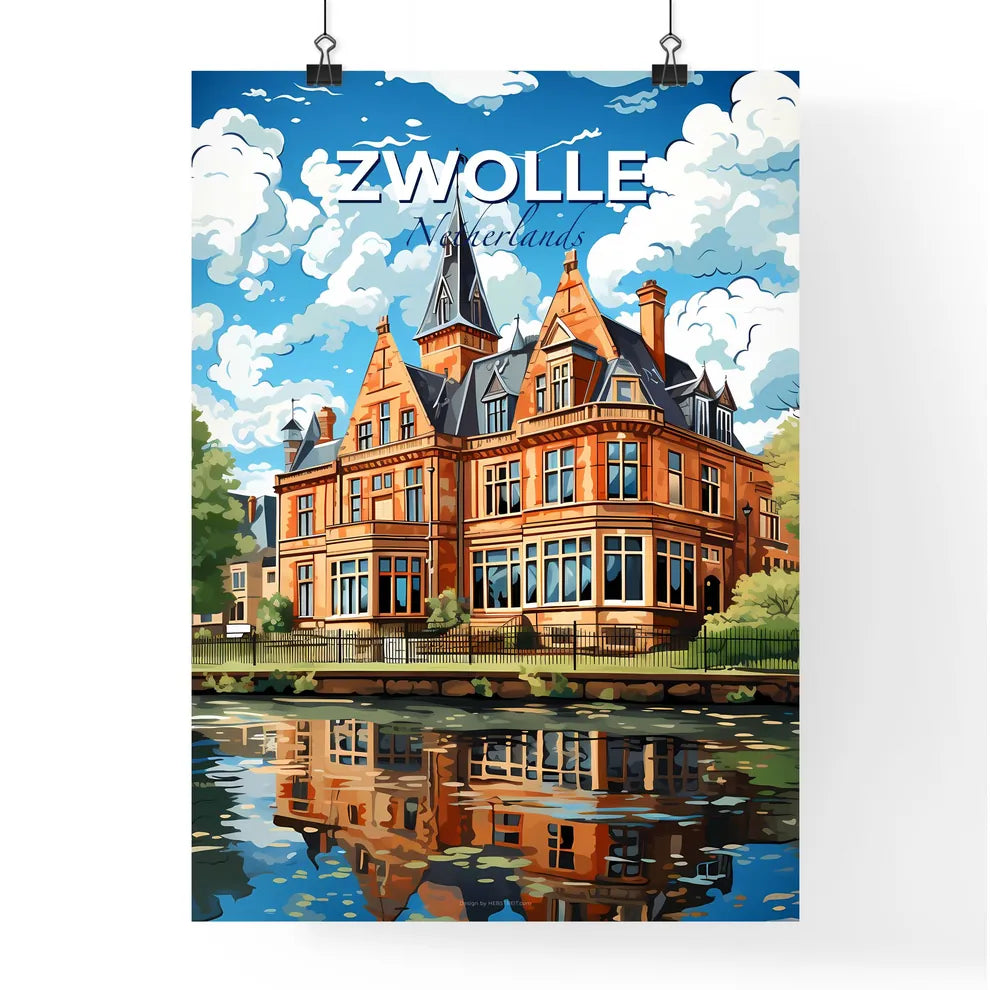 Zwolle, Netherlands, A Poster of a large building next to a body of water Default Title