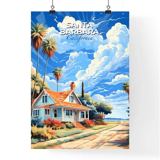 Santa Barbara, California, A Poster of a house with palm trees and a road Default Title