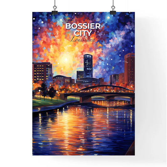 Bossier City, Louisiana, A Poster of a bridge over a river with a city in the background Default Title