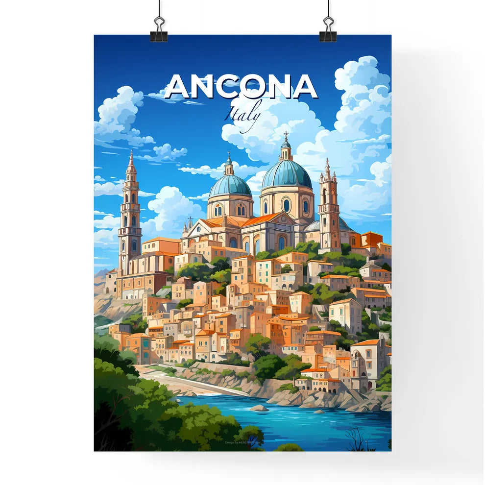 Ancona, Italy, A Poster of a city on a hill Default Title