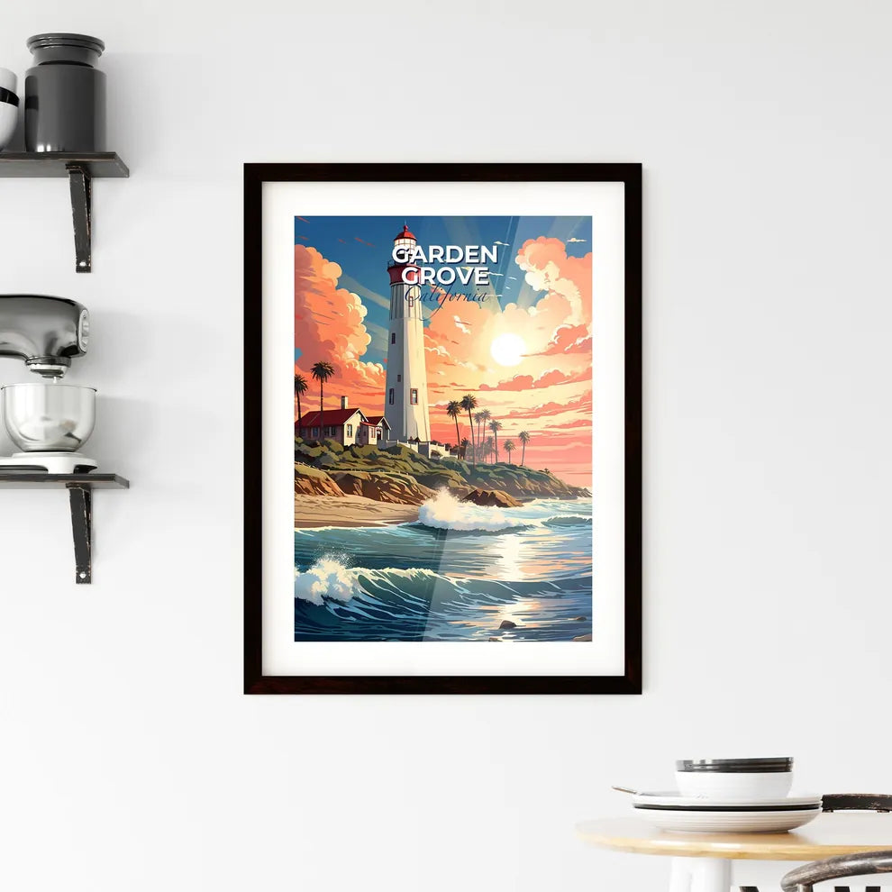 Garden Grove, California, A Poster of a lighthouse on a beach Default Title