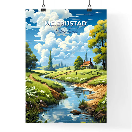 Meierijstad, Netherlands, A Poster of a river running through a field Default Title