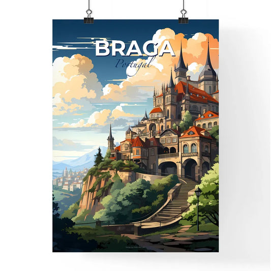 Braga, Portugal, A Poster of a castle on a hill Default Title