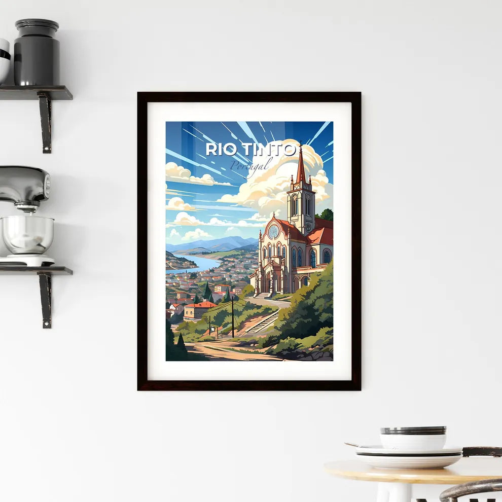 Rio Tinto, Portugal, A Poster of a church with a steeple and a river in the background Default Title