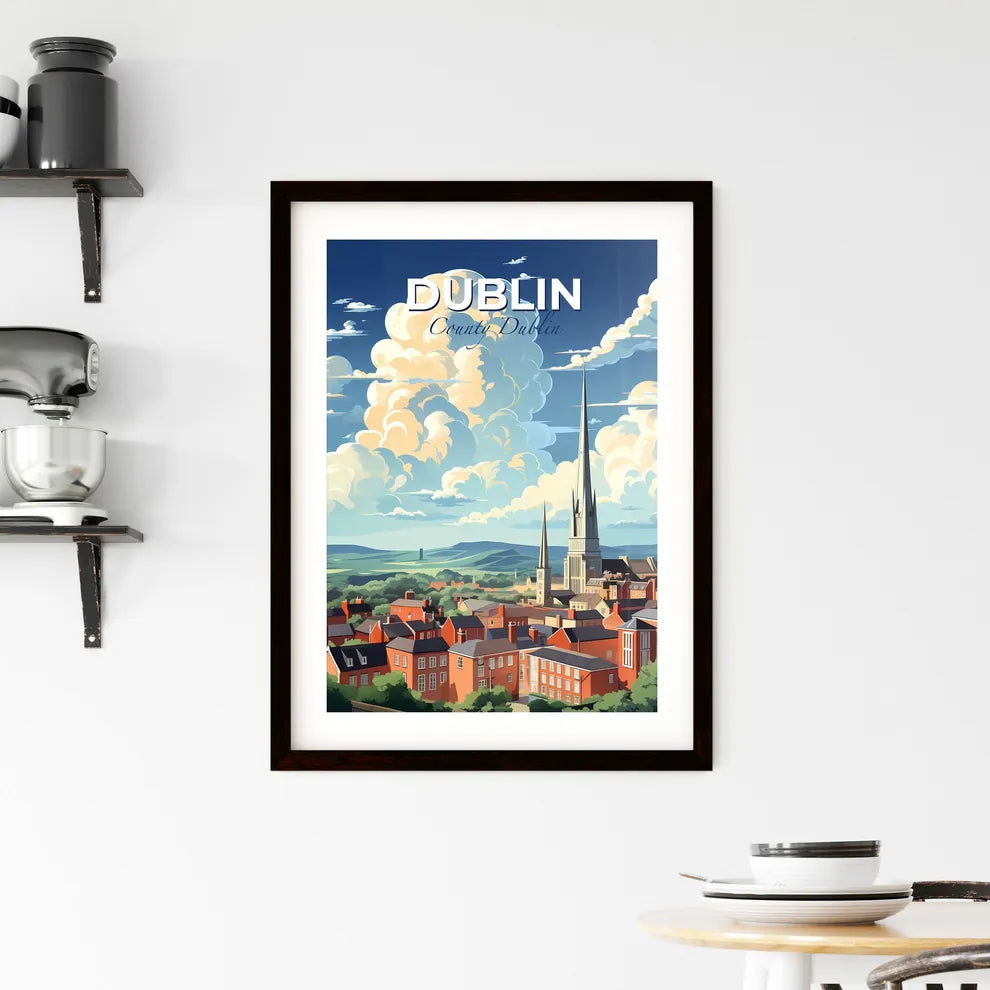 Dublin, County Dublin, A Poster of a city with a tall tower and buildings Default Title