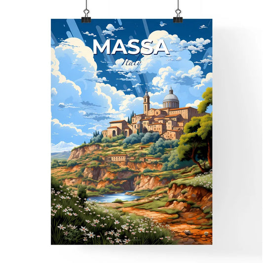 Massa, Italy, A Poster of a painting of a town on a hill Default Title