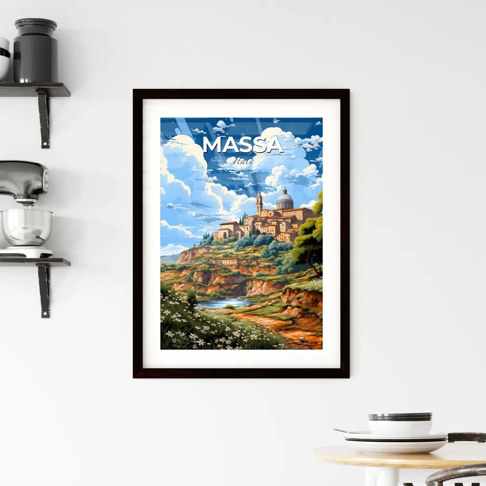 Massa, Italy, A Poster of a painting of a town on a hill Default Title