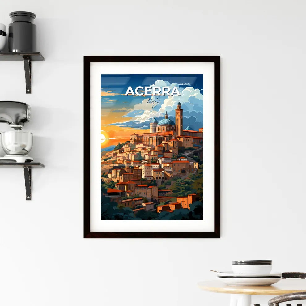 Acerra, Italy, A Poster of a painting of a city on a hill Default Title