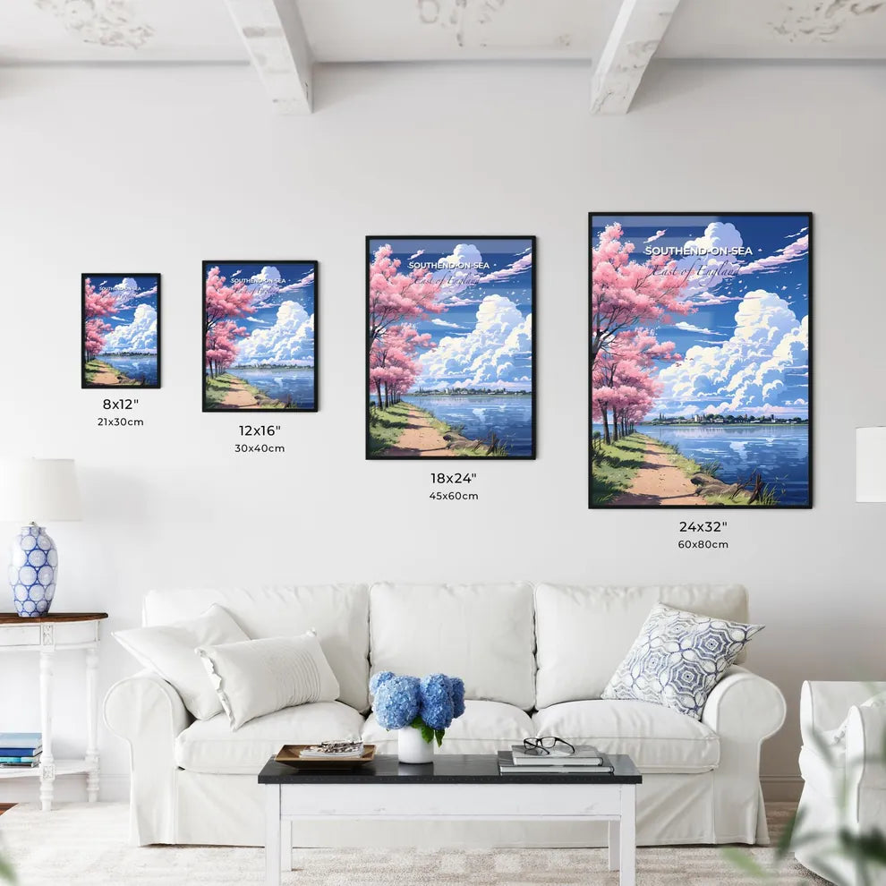 Southend-On-Sea, East of England, A Poster of a pink tree next to a body of water Default Title