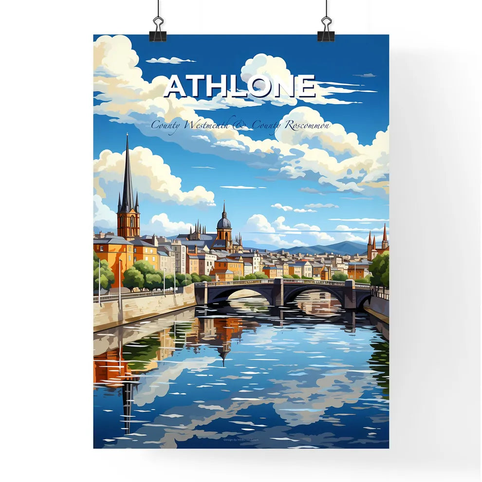 Athlone, County Westmeath & County Roscommon, A Poster of a river with a bridge over a city Default Title