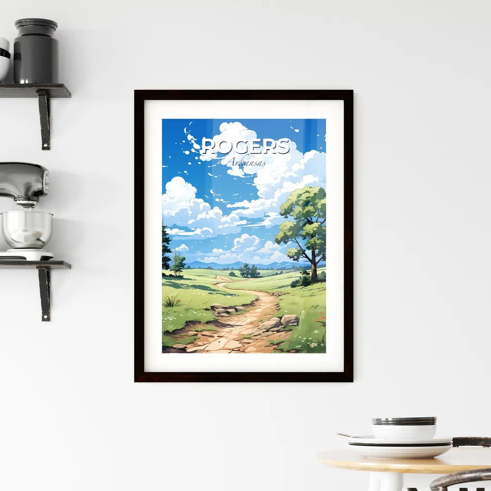 Rogers, Arkansas, A Poster of a dirt road through a grassy field Default Title