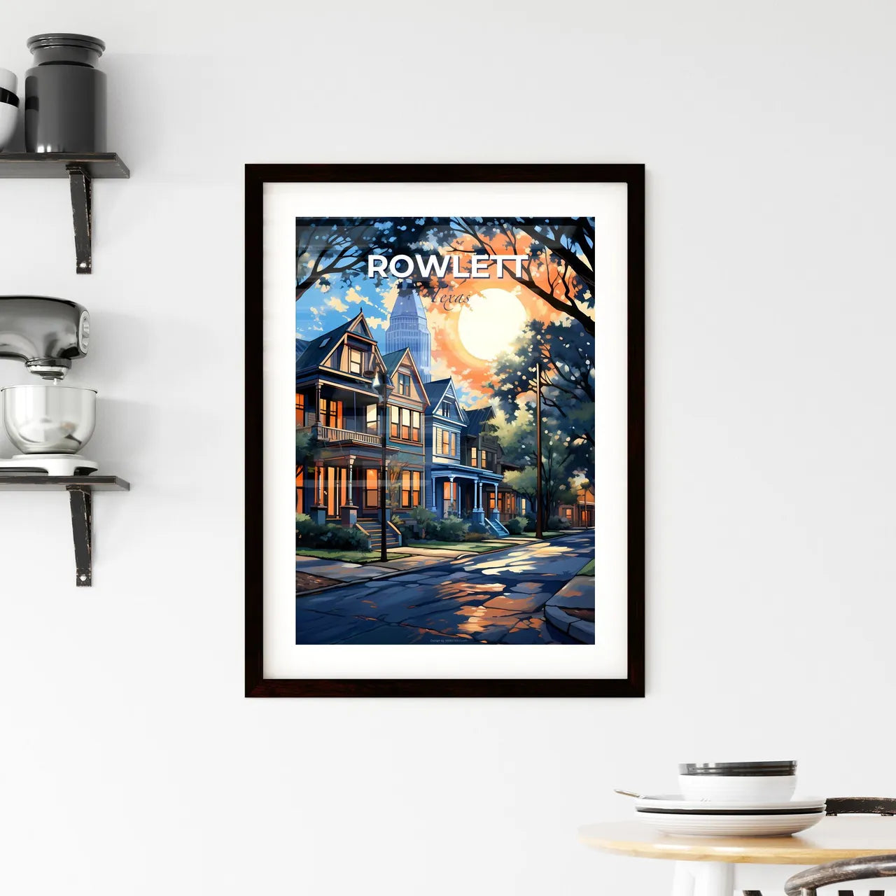 Rowlett, Texas, A Poster of a street with trees and houses in the background Default Title