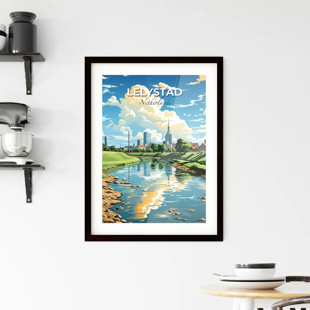 Lelystad, Netherlands, A Poster of a river running through a city Default Title