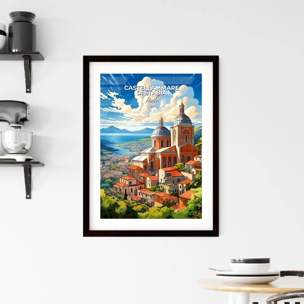 Castellammare Di Stabia, Italy, A Poster of a building with a river and mountains in the background Default Title