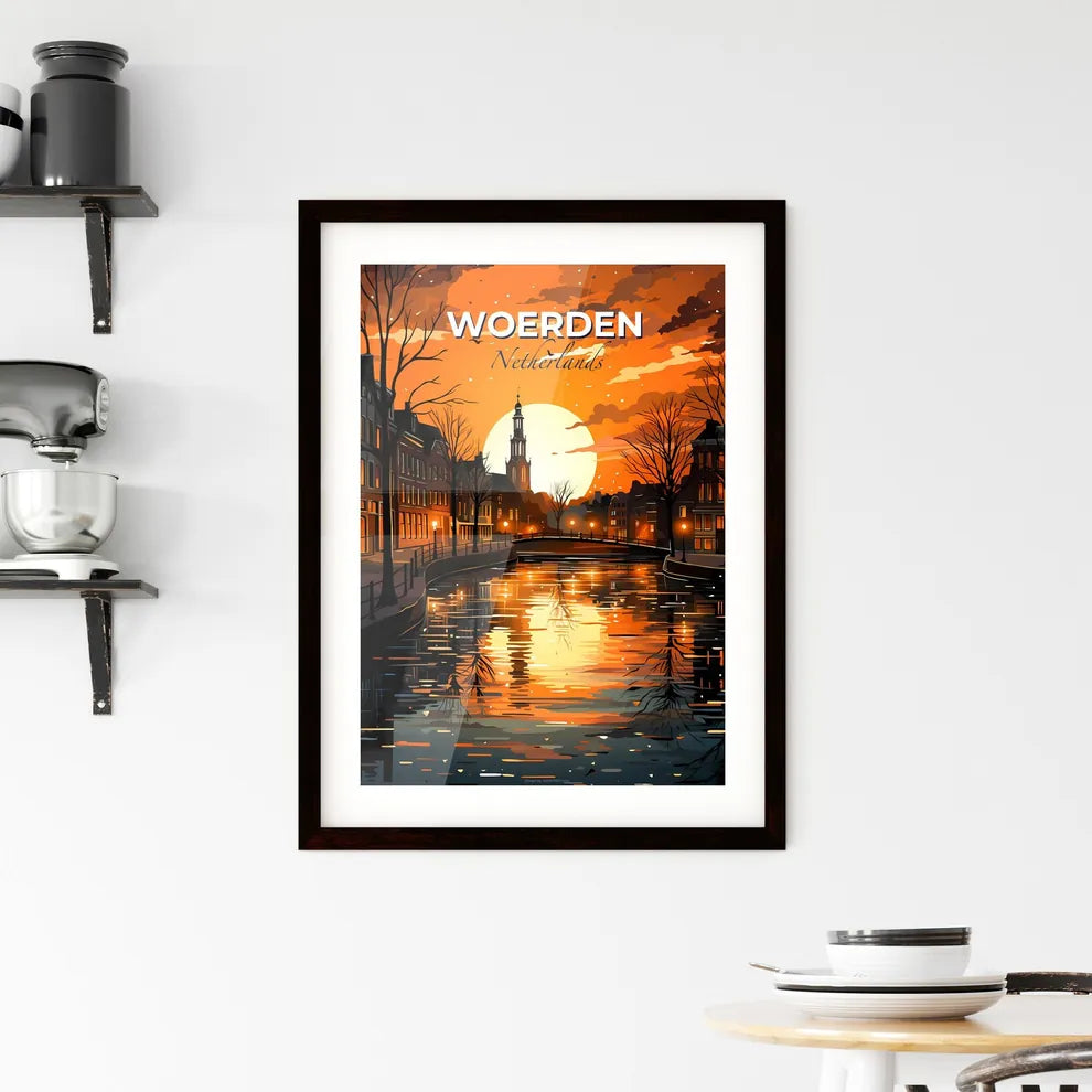 Woerden, Netherlands, A Poster of a sunset over a river Default Title