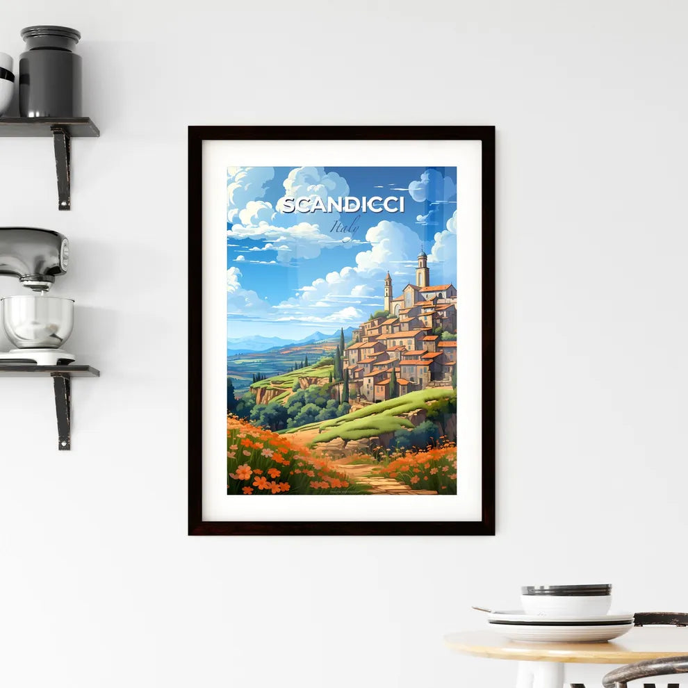 Scandicci, Italy, A Poster of a landscape with a town and trees with Gas Works Park in the background Default Title