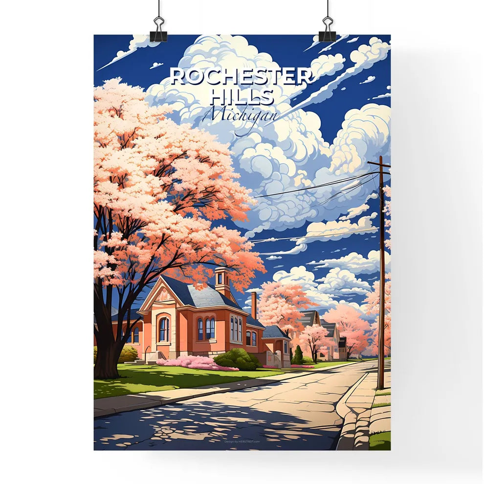 Rochester Hills, Michigan, A Poster of a street with trees and houses Default Title