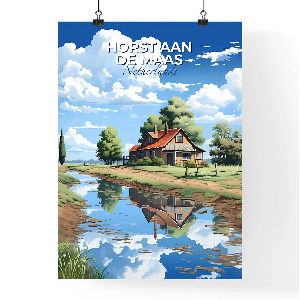 Horst Aan De Maas, Netherlands, A Poster of a house near a stream Default Title