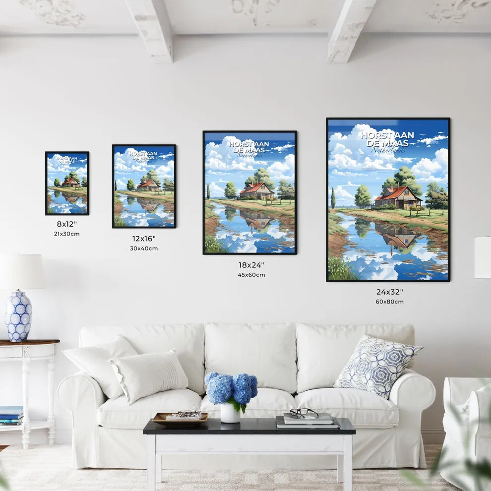 Horst Aan De Maas, Netherlands, A Poster of a house near a stream Default Title