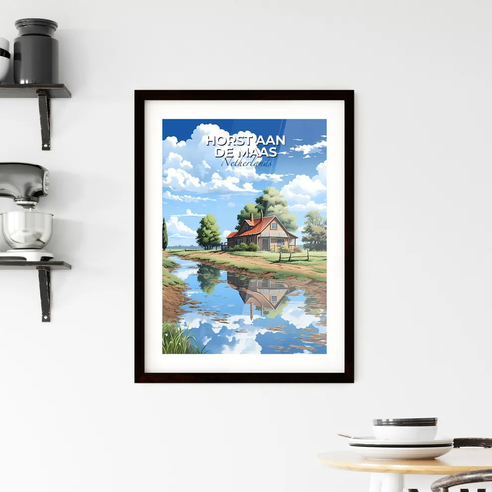 Horst Aan De Maas, Netherlands, A Poster of a house near a stream Default Title