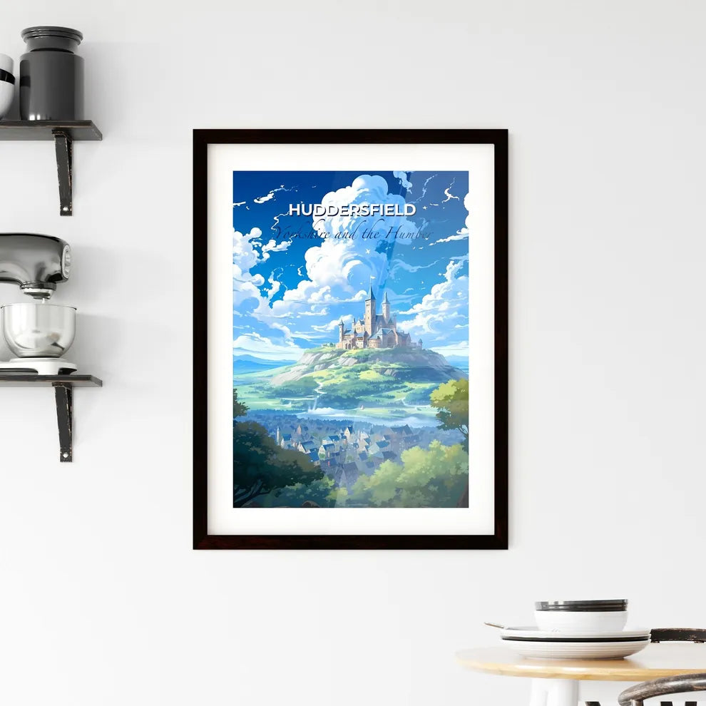 Huddersfield, Yorkshire and the Humber, A Poster of a castle on a hill with trees and a blue sky Default Title