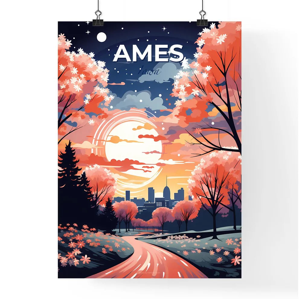 Ames, Iowa, A Poster of a landscape with trees and a road Default Title