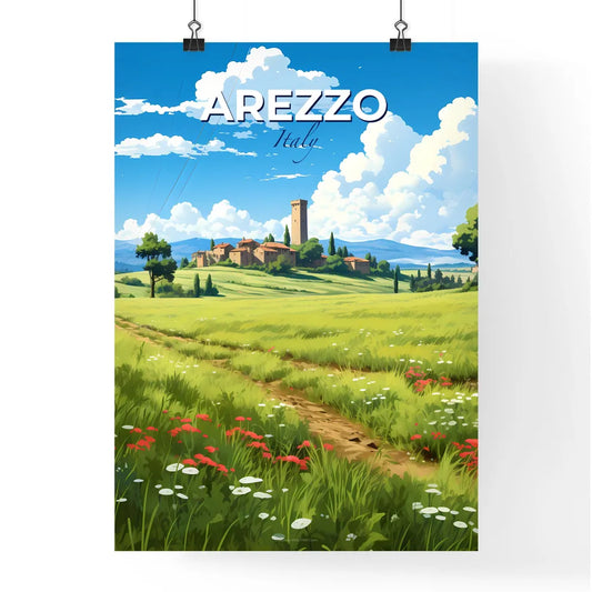 Arezzo, Italy, A Poster of a field of flowers and a road Default Title