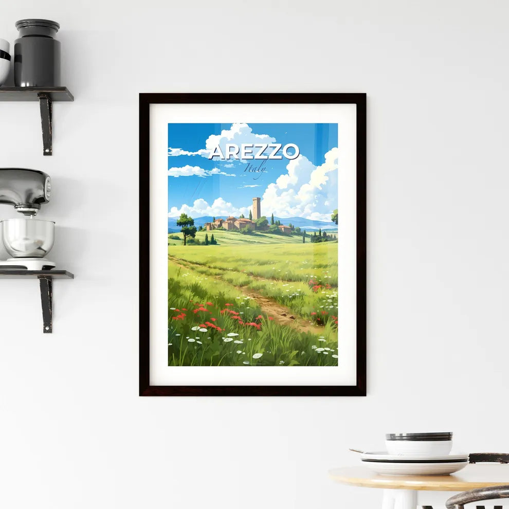 Arezzo, Italy, A Poster of a field of flowers and a road Default Title