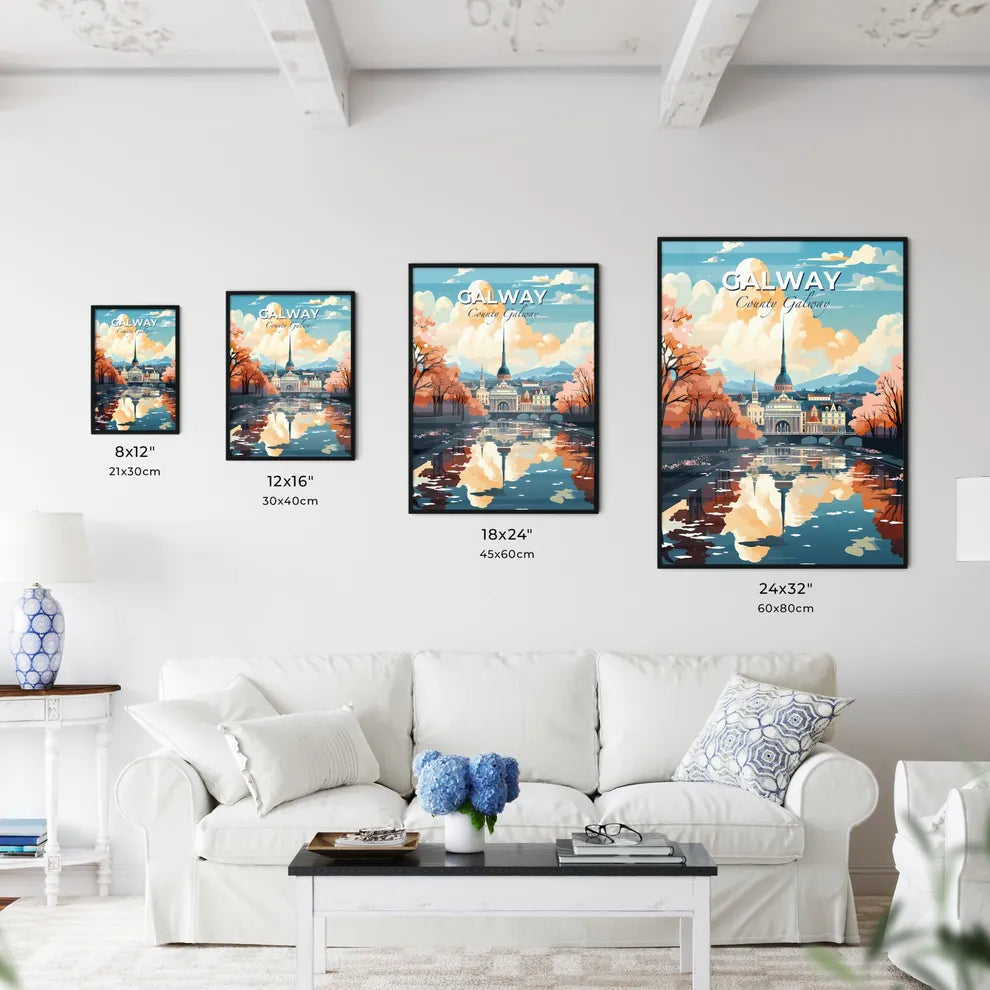 Galway, County Galway, A Poster of a water body with trees and a building in the background Default Title